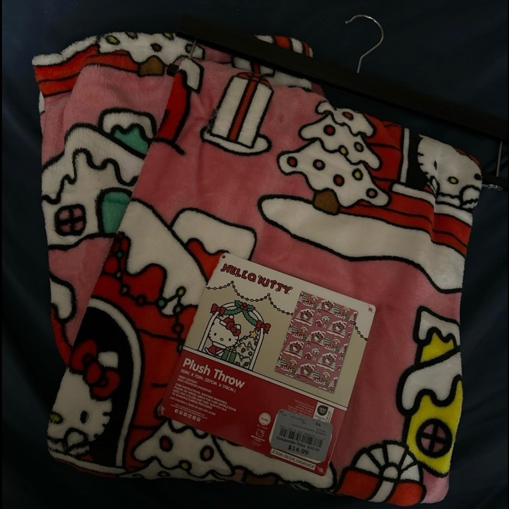 Hello Kitty Pink Plush Throw